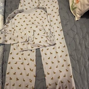 SKIMS White Pajamas with baby deer print